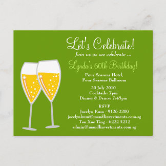 INVITATION CARTE POSTALE 311 FÊTE DE CHAMPAGNE VERTE