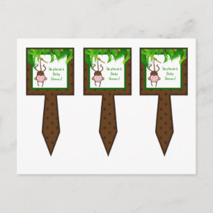 Invitation Carte Postale 3 Coupe Cake Pictures Singe Swing Jungle Safari An