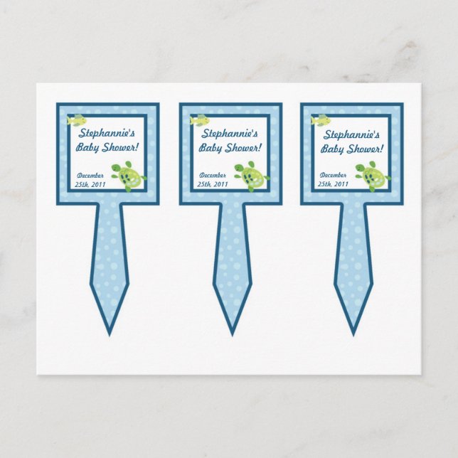 Invitation Carte Postale 3 Coupe Cake Pictures Turtle Reef Ocean Turtle (Devant)