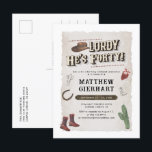 Invitation Carte Postale 40e anniversaire Cowboy Rodeo Party Retro<br><div class="desc">40th Birthday Weekend Retro Cowboy Boots Party Invitation que vous pouvez facilement customiser pour la fête du quarantième anniversaire à venir</div>