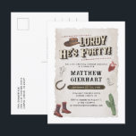 Invitation Carte Postale 40e anniversaire Cowboy Rodeo Party Retro<br><div class="desc">40th Birthday Weekend Retro Cowboy Boots Party Invitation que vous pouvez facilement customiser pour la fête du quarantième anniversaire à venir</div>