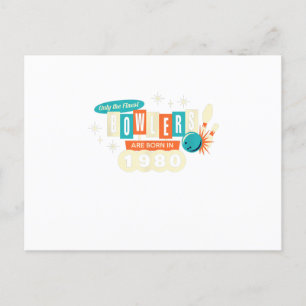 Invitation Carte Postale 40e Anniversaire Quilleur Drôle de Bowling 1980 Vi