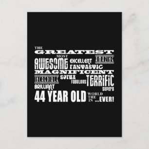 Invitation Carte Postale 44e fête d'anniversaire Plus grande quarante-quatr