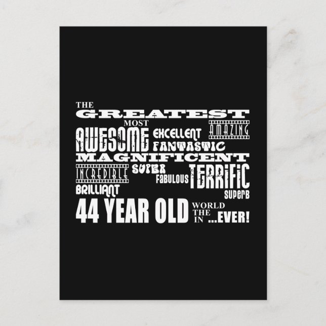 Invitation Carte Postale 44e fête d'anniversaire Plus grande quarante-quatr (Devant)