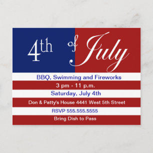 Invitation Carte Postale 4 juillet