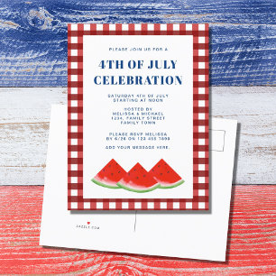 Invitation Carte Postale 4 juillet fête