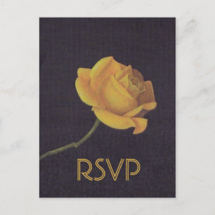 Invitation Carte Postale 50e anniversaire de Mariage d'or Rose RSVP