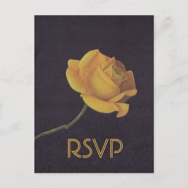 Invitation Carte Postale 50e anniversaire de Mariage d'or Rose RSVP (Devant)