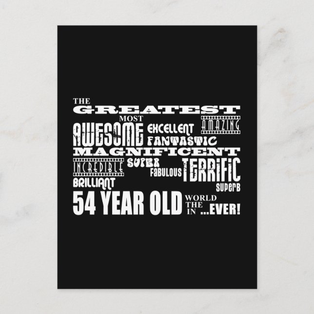 Invitation Carte Postale 54e fête d'anniversaire Plus grande cinquante-quat (Devant)