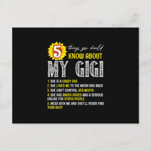 Invitation Carte Postale 5 choses que vous devriez savoir sur mon tournesol