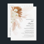 Invitation Carte Postale 60e Anniversaire Fête Désert Terracotta Pampas Gra<br><div class="desc">60e anniversaire de fête Burnt Orange Pampas Grass Invitation avec palmiers du désert botanique avec typographie moderne et disposition sur arrière - plan blanc. Vous pouvez customiser complètement cette carte pour d'autres événements spéciaux en cliquant sur le bouton "Personnaliser" pour changer l'année, la disposition, la couleur du texte et bien...</div>