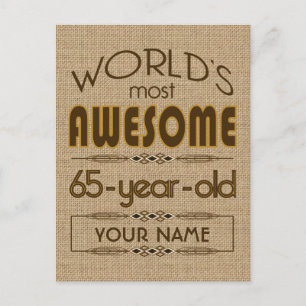 Invitation Carte Postale 65e anniversaire du monde meilleur fabuleux