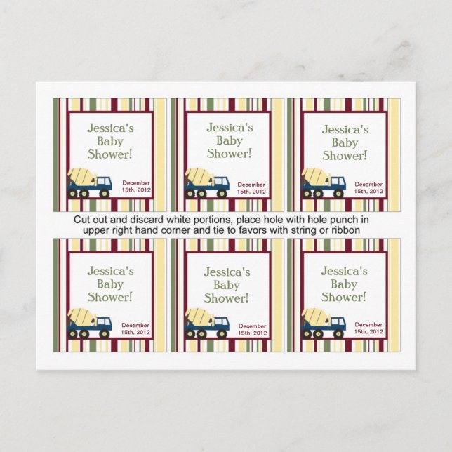 Invitation Carte Postale 6 Balises Favoris de la zone de construction (Devant)