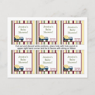 Invitation Carte Postale 6 étiquettes de faveur de zone de construction