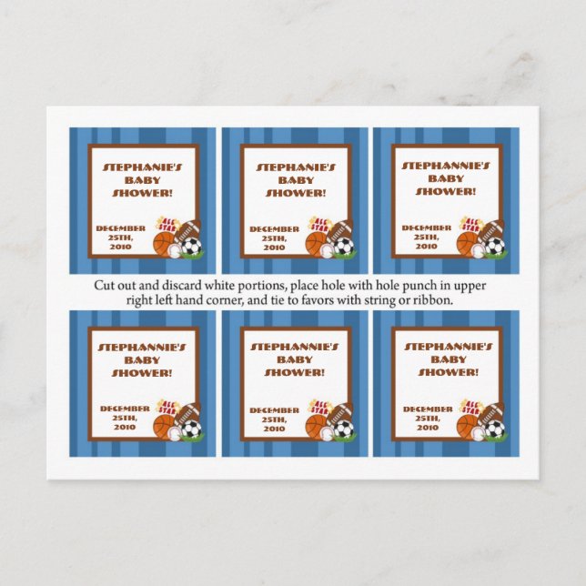 Invitation Carte Postale 6 Favoriser les étiquettes bleu étoile (Devant)