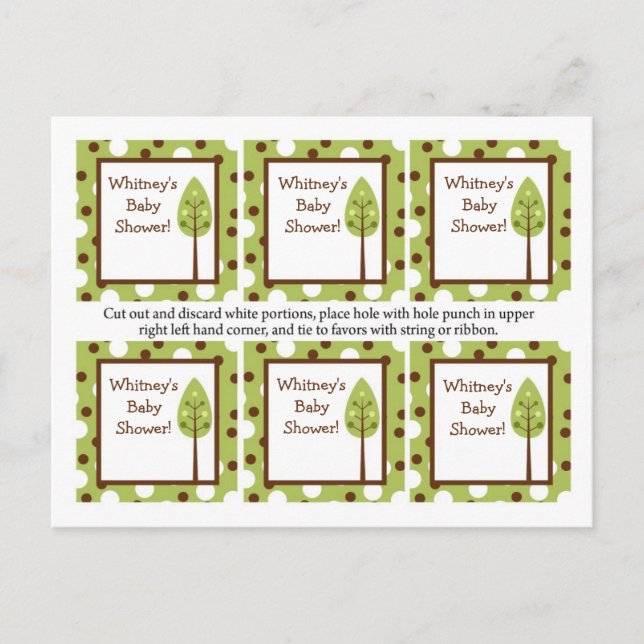 Invitation Carte Postale 6 Favoriser les étiquettes Woodland Friends Tree (Devant)