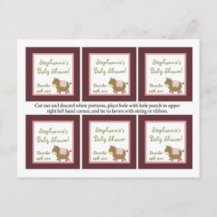 Invitation Carte Postale 6 Favoriser Tags Abby's Farm rose Girly Grange Ani