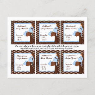 Invitation Carte Postale 6 Favoriser Tags Blue Mod Maman Pois