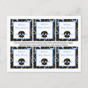 Invitation Carte Postale 6 Favoriser Tags Boy Blue Punk Rock Skull Flame