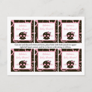 Invitation Carte Postale 6 Favoriser Tags Girly Girl Pink Punk Rock Skull F
