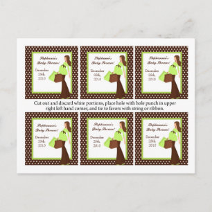 Invitation Carte Postale 6 Favoriser Tags Green Mod Maman Pois