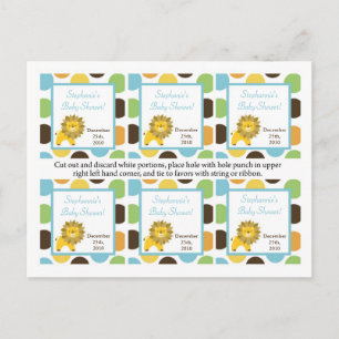 Invitation Carte Postale 6 Favoriser Tags Jungle King Lion Safari Zoo Anima