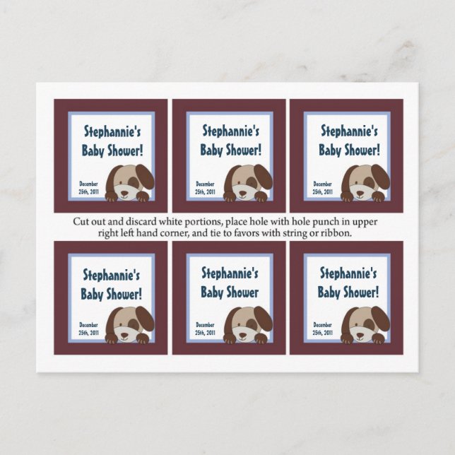 Invitation Carte Postale 6 Favoriser Tags Lil League Chien Chien Chien Spor (Devant)