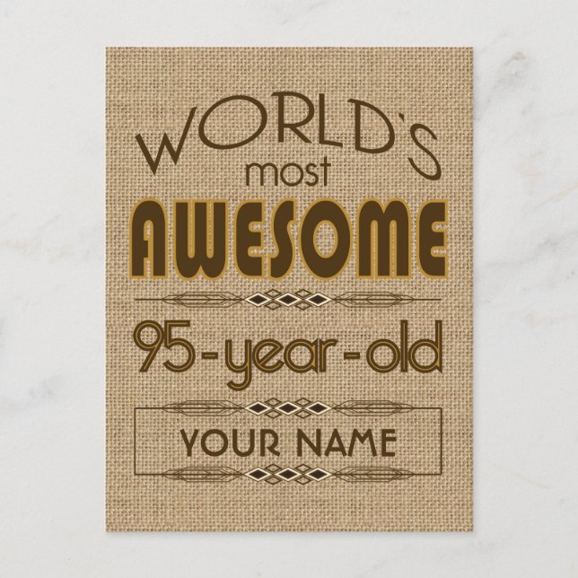 Invitation Carte Postale 95e anniversaire du monde meilleur fabuleux (Devant)