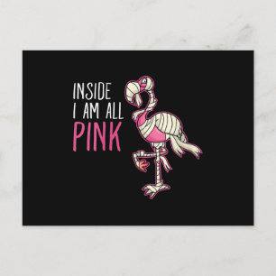Invitation Carte Postale À l'intérieur je suis tout flamant rose   Drôle de