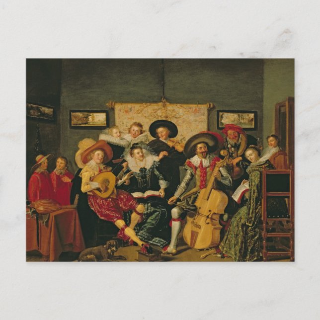Invitation Carte Postale A Musical Party, c.1625 (Devant)