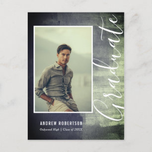 Invitation Carte Postale Abstrait Rustic Shimmer Photo Graduation