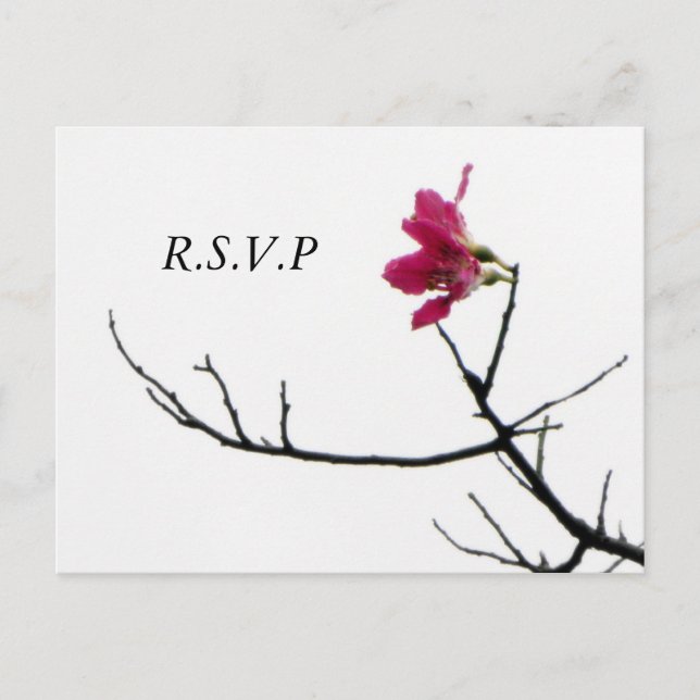Invitation Carte Postale Accueil Printemps / Oriental Zen Flora RSVP (Devant)