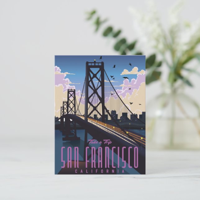 Invitation Carte Postale Affiche de voyage à San Francisco (Debout devant)