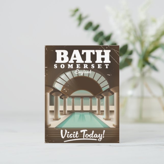 Invitation Carte Postale Affiche de voyage Bath Somerset Angleterre (Debout devant)