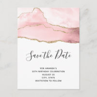 Agate rose vierge avec ruban or élégant Anniversai