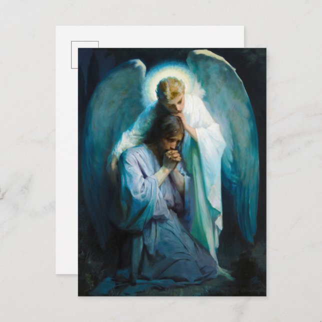 Invitation Carte Postale Agonie au jardin par Frans Schwartz (Devant / Derrière)