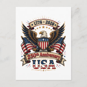 Invitation Carte Postale Aigle du 250e anniversaire des États-Unis