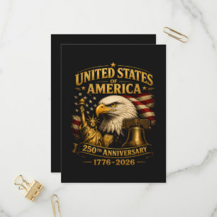 Invitation Carte Postale Aigle du 250e anniversaire des États-Unis d'Amériq