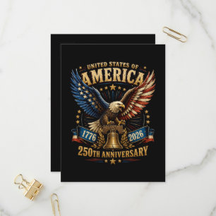Invitation Carte Postale Aigle du 250e anniversaire des États-Unis d'Amériq
