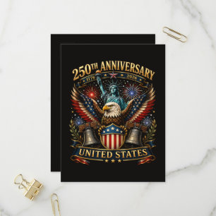 Invitation Carte Postale Aigle patriotique du 250e anniversaire des États-U