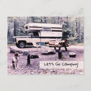 Invitation Carte Postale Allez Camping, Retro Travel