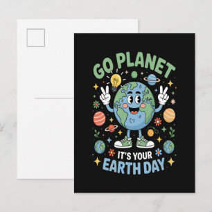 Invitation Carte Postale Allez planète c'est votre jour de la Terre