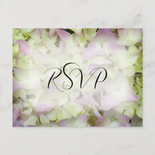 Invitation Carte Postale Almost Pink Hydrangea Wedding RSVP Response