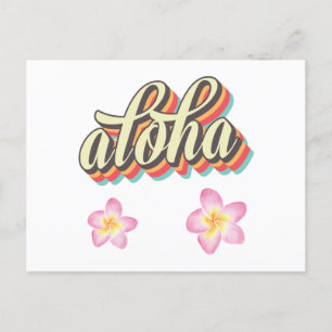 Invitation Carte Postale Aloha Hawaii Plumeria Aquarelle Florale