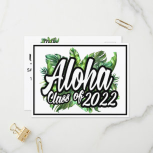 Invitation Carte Postale Aloha Tropical Luau Classe de Graduation Party 202