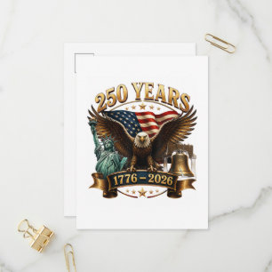 Invitation Carte Postale Américain 250e anniversaire USA Patriotique 4 juil