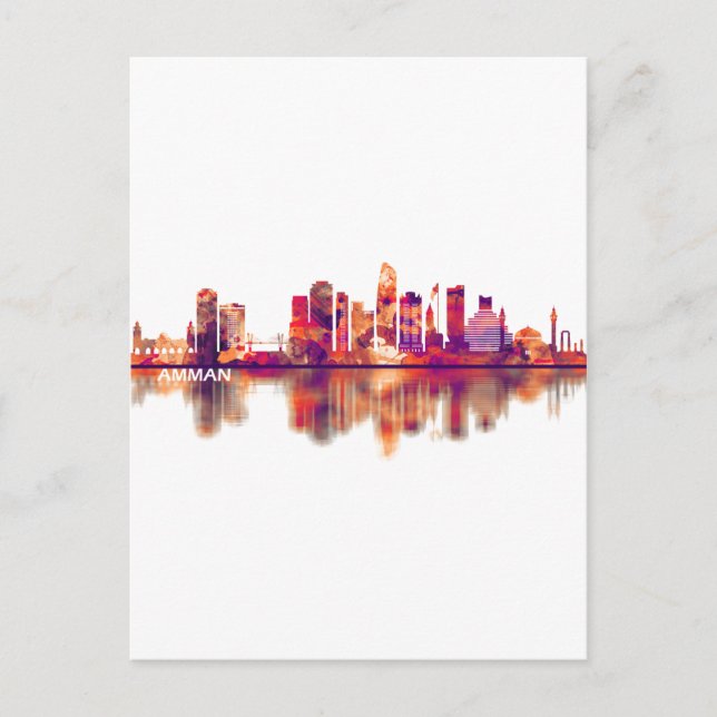 Invitation Carte Postale Amman Jordan Skyline (Devant)