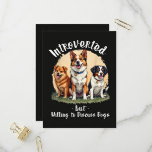Invitation Carte Postale Amoureux des chiens Introverti mais prêt à discute