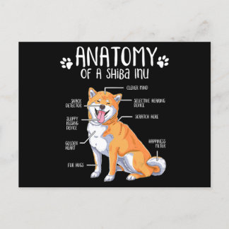 Invitation Carte Postale anatomie drôle shiba inu cadeau amoureux des chien