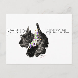 Invitation Carte Postale Animal de fête Scottish Terrier